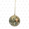 Paper Mache Christmas Decoration - Cream Black Ball