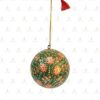 Paper Mache Christmas Decoration - Dark Green Ball
