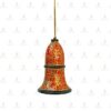 Paper Mache Christmas Decoration -Orange Bell (black lining)