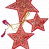 Paper Mache Christmas Decoration -Red Stars