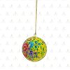 Paper Mache Christmas Decorative - Yellow Ball
